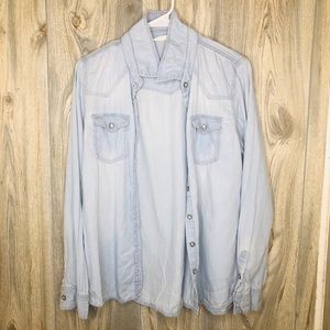 Thin Light Blue Denim Shirt Jacket